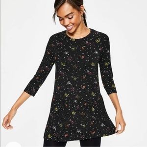 BODEN Katrina Jersey Tunic Top 3/4 Sleeve Navy